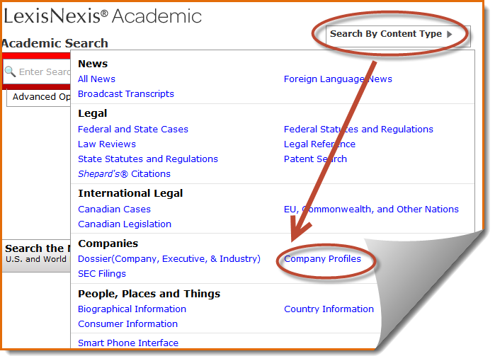 LexisNexis company profiles