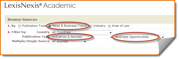 LexisNexis browse business opportunities