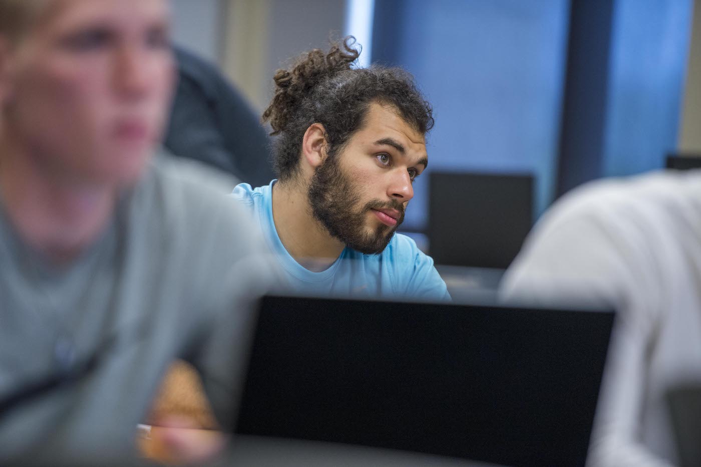 Student listening during class