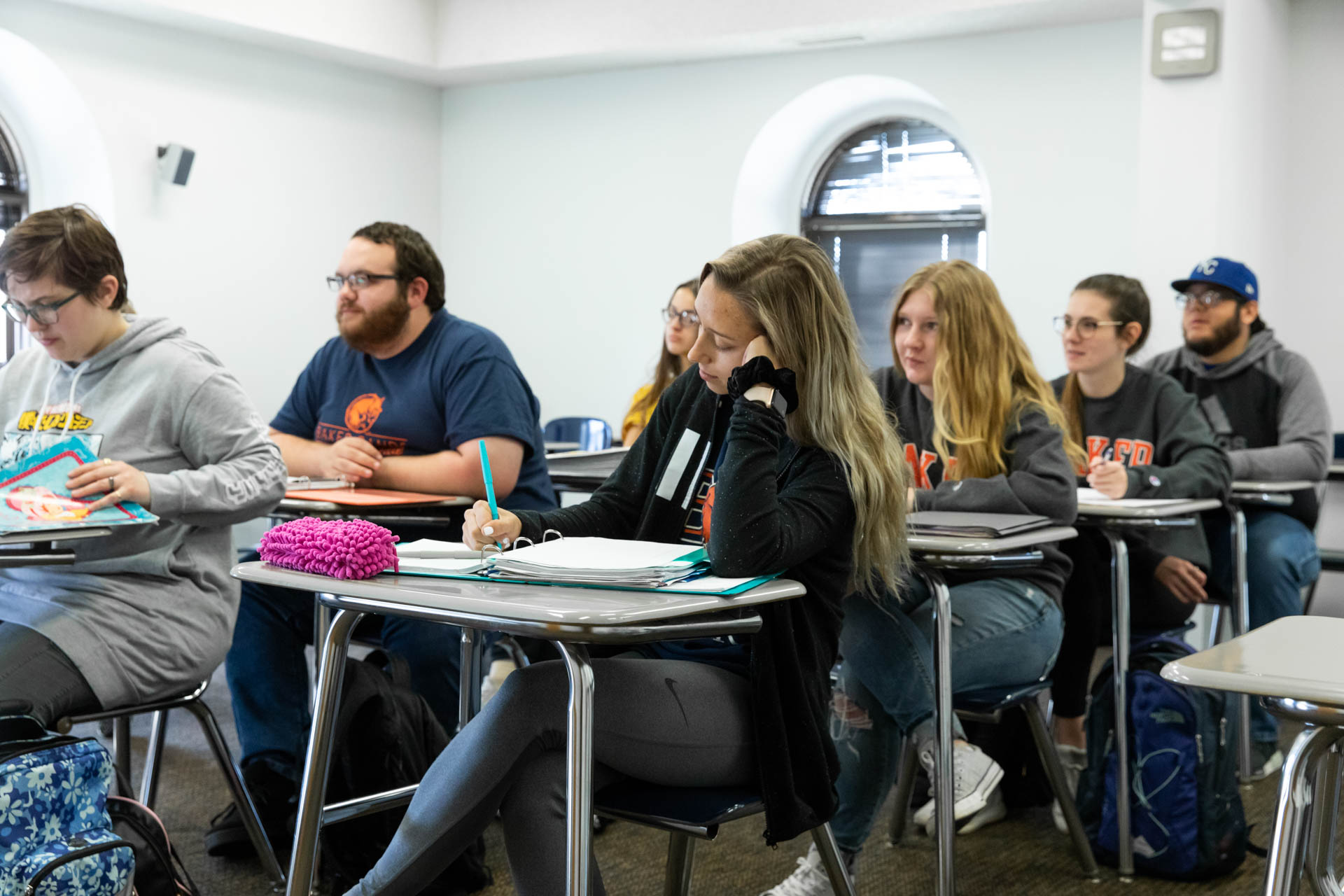 Students listing during class