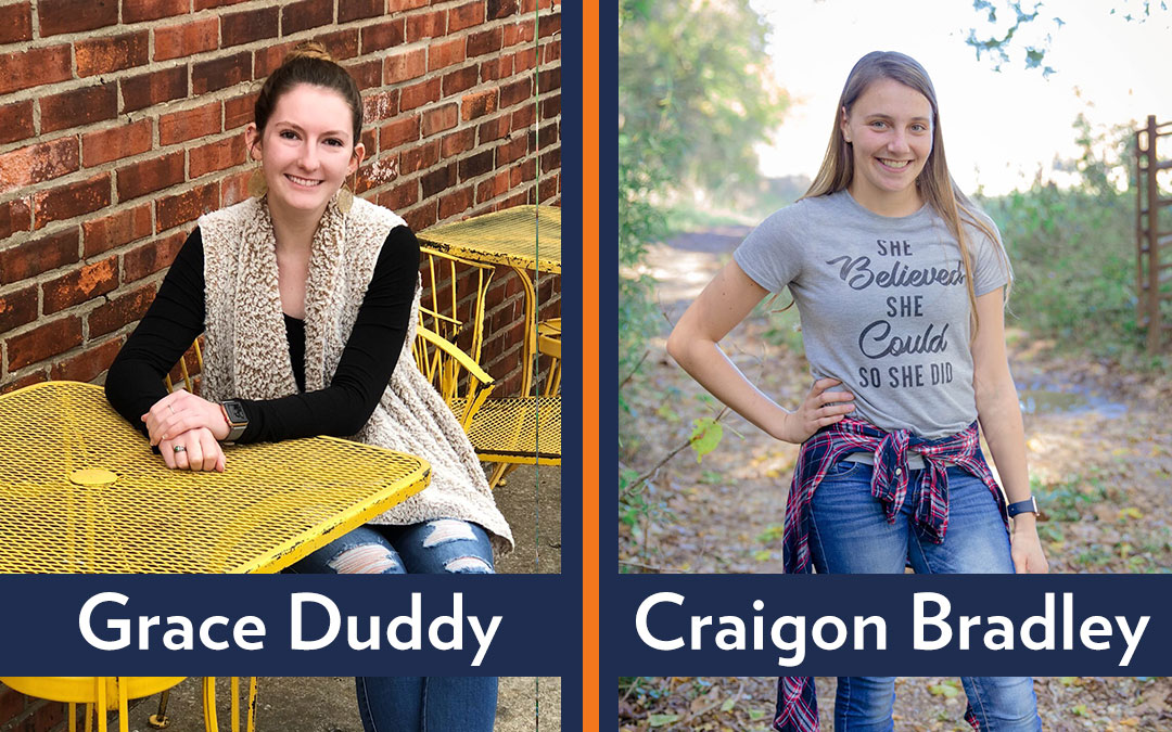 2019 Harter scholarship recipients Grace Duddy and Craigon Bradley portraits