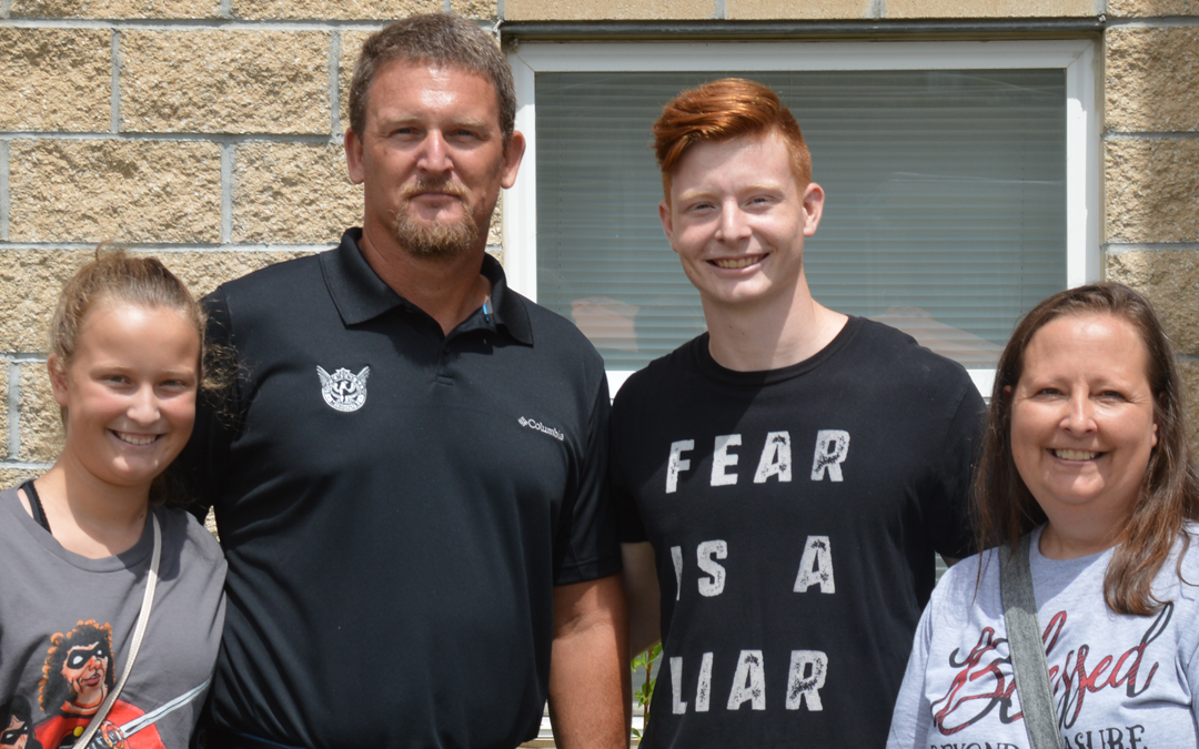 Jezeriah Simpson and his family on move-in day