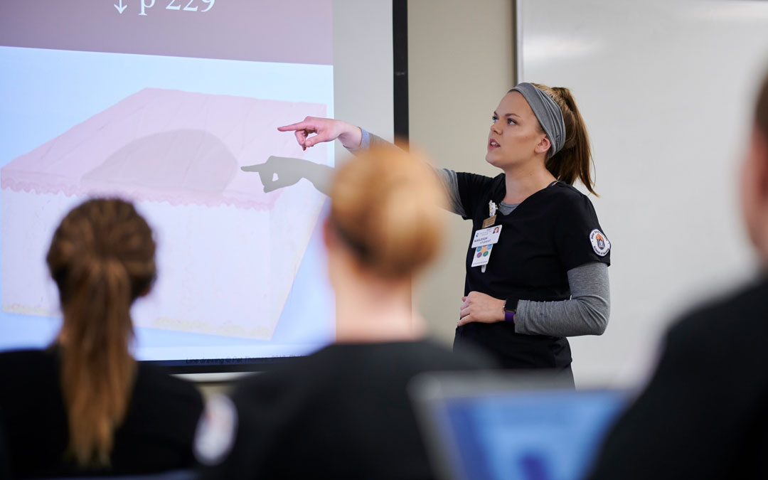 Nursing Student presenting in class