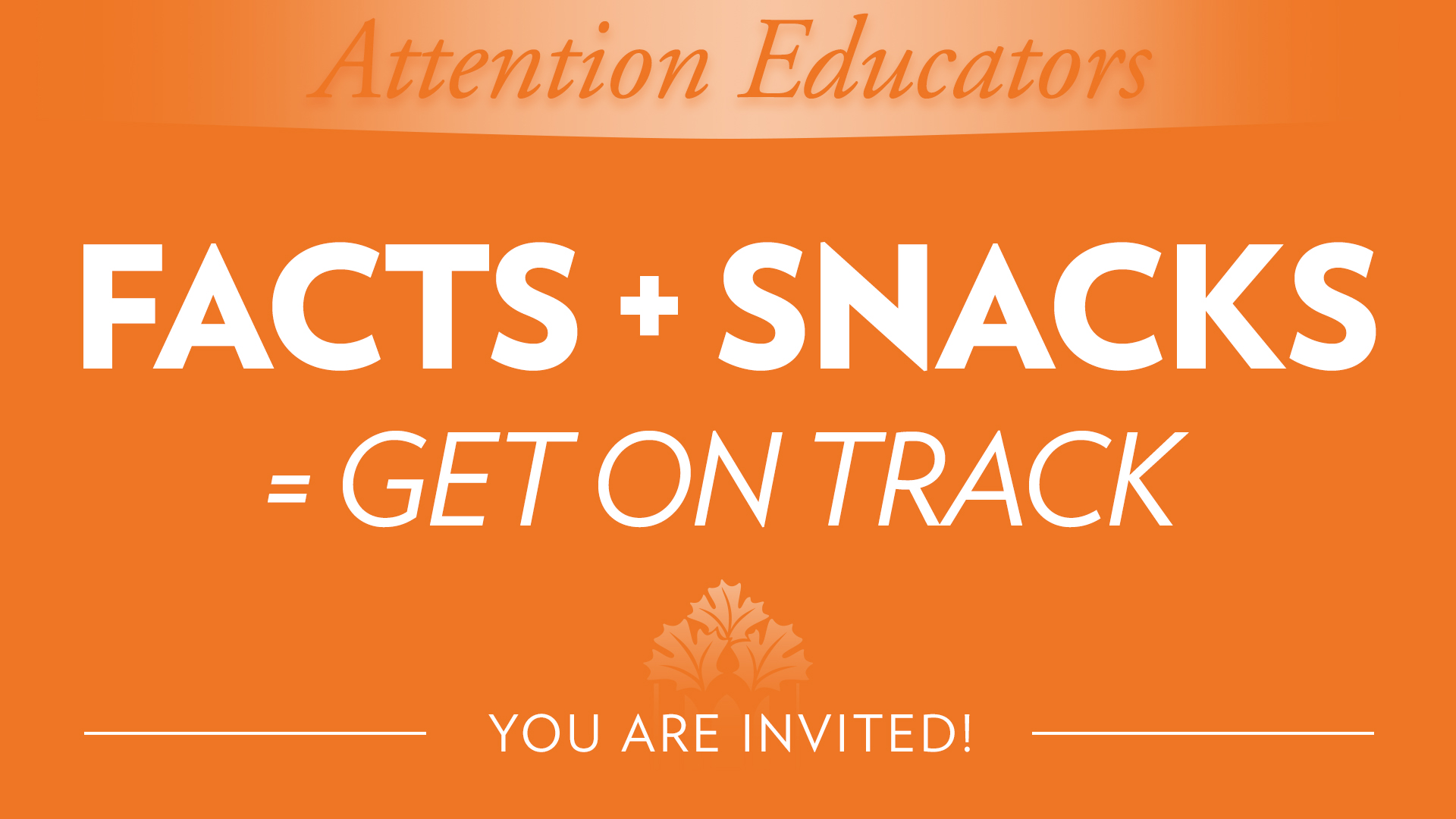 Facts + Snacks = Get on track graphic