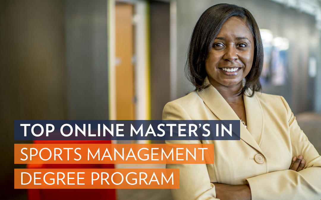 Top online master's in sports management program graphic