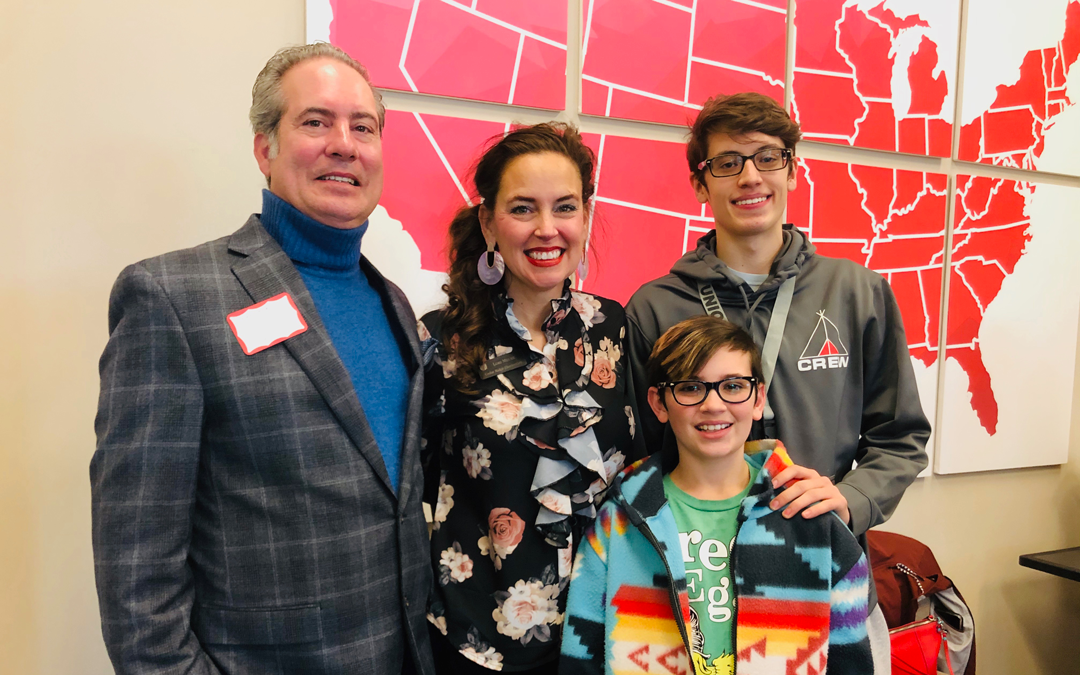 Harter scholarship recipient, Mason Mecke, with his parents and younger brother