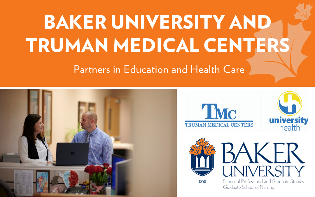 Baker University and Truman Medical center text and logos