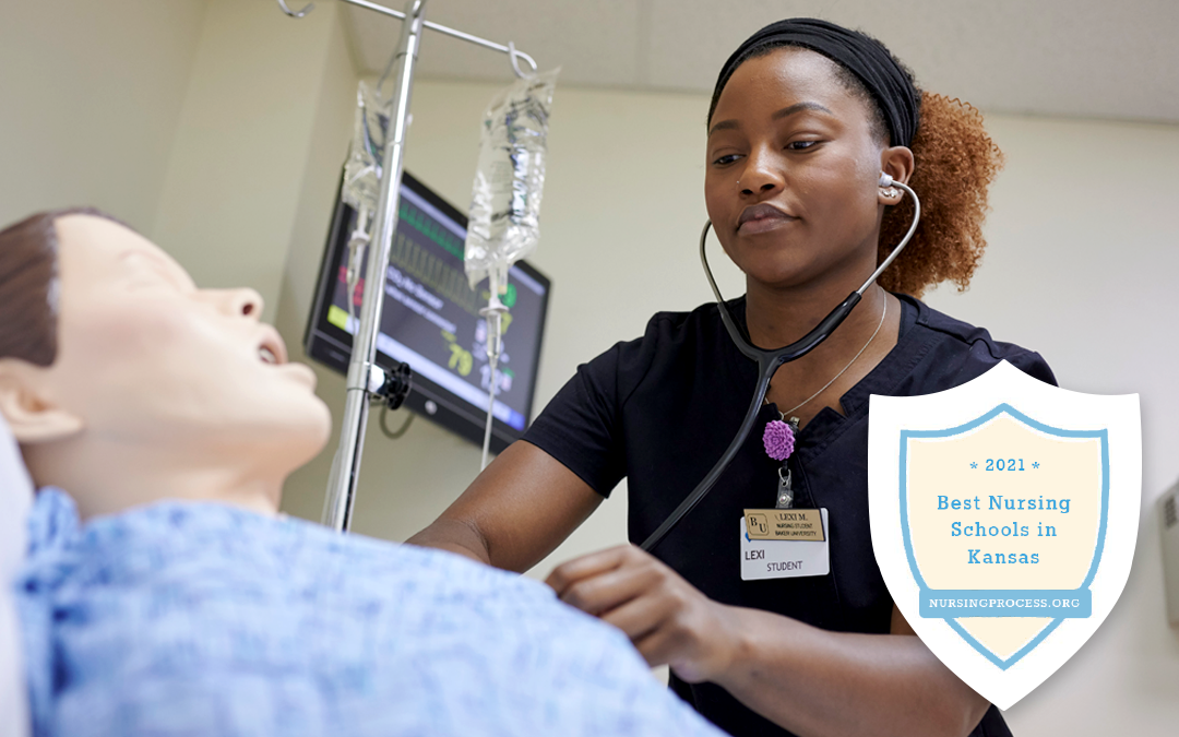 nursing student working with a patient simulator