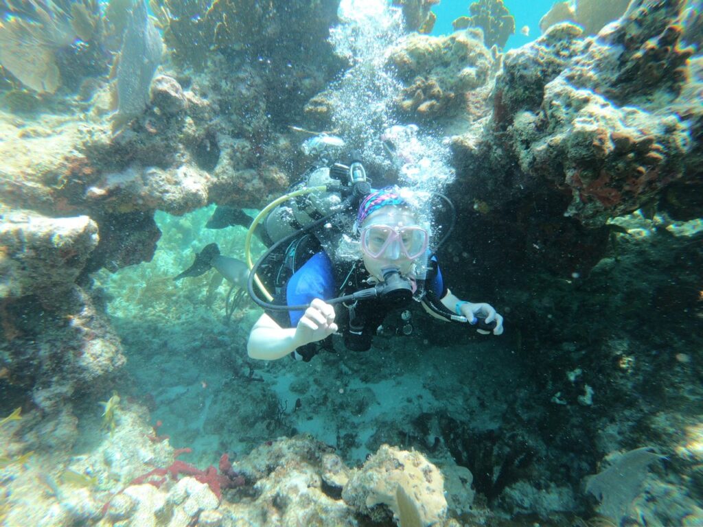 female scuba diver
