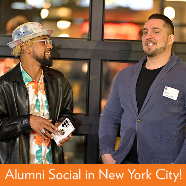 alums chatting at a social event