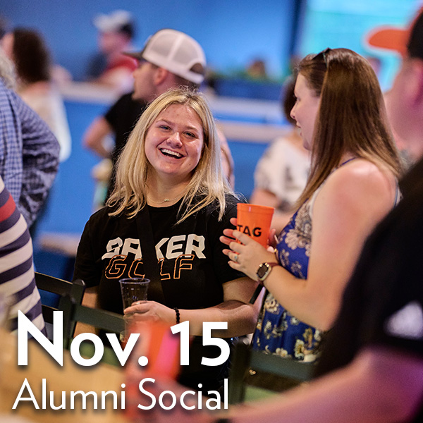 alums talking with Nov. 15 alumni social text